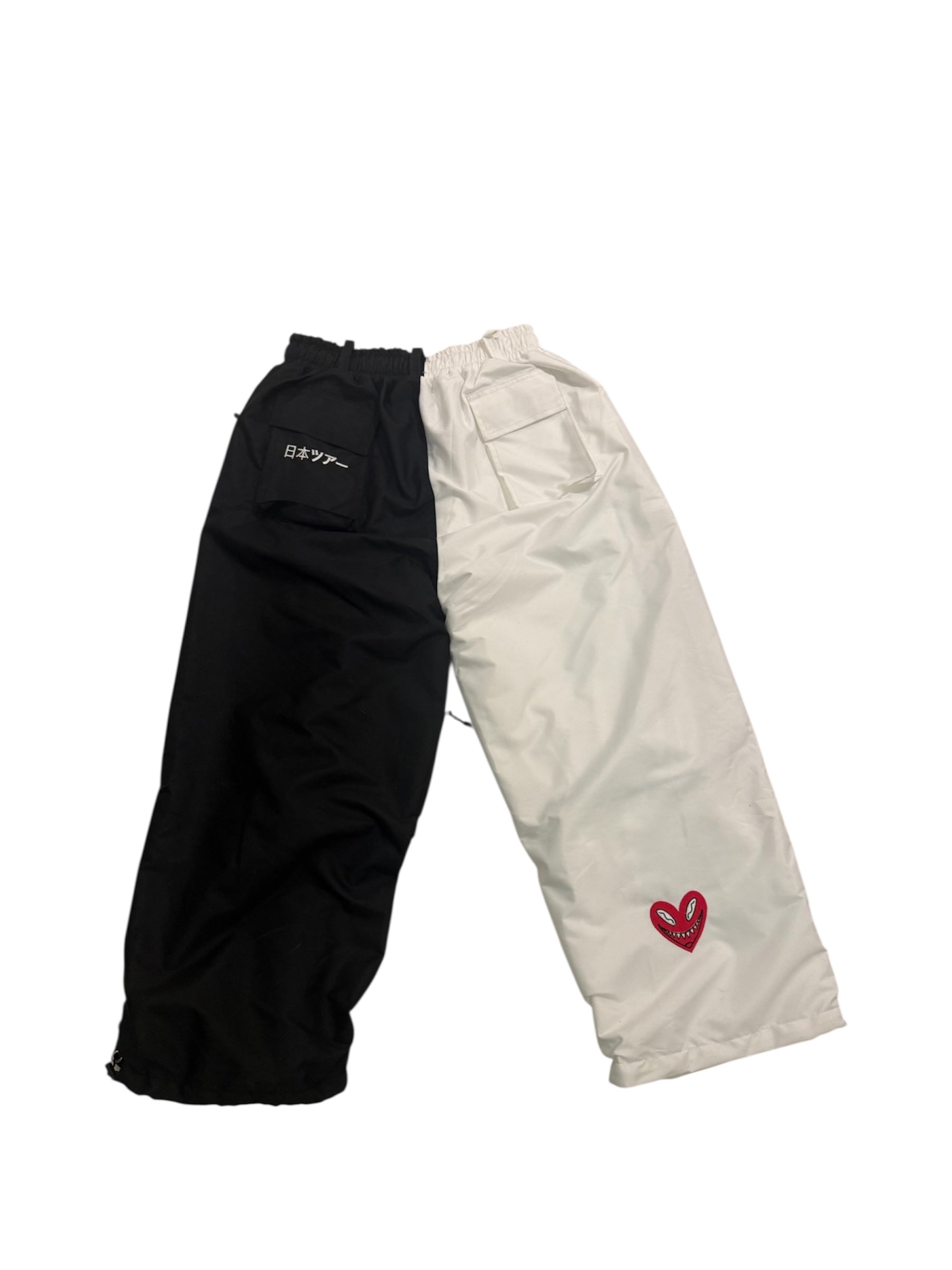 black-white ski pants